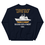 USS Leyte Gulf (CG-55) 1989 Deployment Sweatshirt – back view, navy