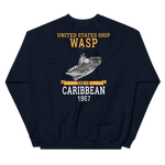 USS Wasp (CVS-18) 1967 CARIBBEAN Unisex Sweatshirt – back view, navy