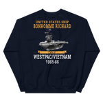 USS Bonhomme Richard (CVS-31) 1965-66 WESTPAC/VIETNAM Unisex Sweatshirt – back view, navy
