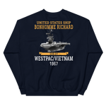USS Bonhomme Richard (CVS-31) 1967 WESTPAC/VIETNAM Unisex Sweatshirt – back view, navy