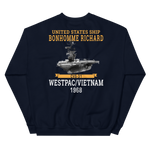 USS Bonhomme Richard (CVS-31) 1968 WESTPAC/VIETNAM Unisex Sweatshirt – back view, navy