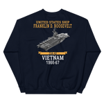 USS Franklin D. Roosevelt (CVA-42) 1966-67 VIETNAM Sweatshirt – back view, navy