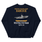 USS Hancock (CVA-19) 1973-74 WESTPAC/VIETNAM Unisex Sweatshirt – back view, navy