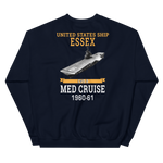 USS Essex (CVS-9) 1960-61 MED CRUISE Sweatshirt – back view, navy