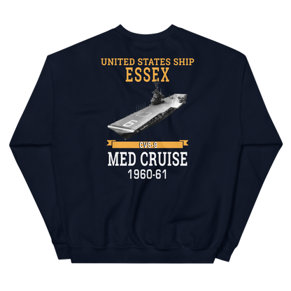 USS Essex (CVS-9) 1960-61 MED CRUISE Sweatshirt – back view, navy
