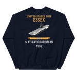 USS Essex (CVS-9) 1962 S. ATLANTIC/CARIBBEAN Sweatshirt – back view, navy