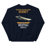 USS Hornet (CVS-12) 1960-61 WESTPAC Sweatshirt – back view, navy