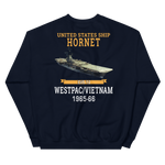 USS Hornet (CVS-12) 1965-66 WESTPAC/VIETNAM Sweatshirt – back view, navy