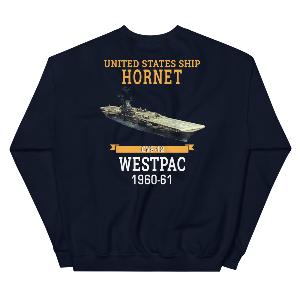 USS Hornet (CVS-12) 1968-69 WESTPAC/VIETNAM Sweatshirt – back view, navy