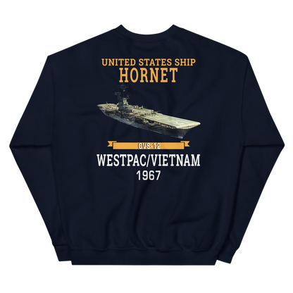USS Hornet (CVS-12) 1967 WESTPAC/VIETNAM Sweatshirt – back view, navy