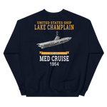 USS Lake Champlain (CVS-39) 1964 MED CRUISE Sweatshirt – back view, navy