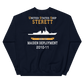 USS Sterett (DDG-104) 2010-11 MAIDEN DEPLOYMENT Unisex Sweatshirt – back view, navy