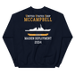 USS McCampbell (DDG-85) 2004 MAIDEN DEPLOYMENT Unisex Sweatshirt – back view, navy