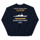 USS Lassen (DDG-82) 2003 MAIDEN DEPLOYMENT Unisex Sweatshirt – back view, navy