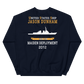 USS Jason Dunham (DDG-109) 2012 MAIDEN DEPLOYMENT Unisex Sweatshirt – back view, navy