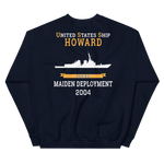 USS Howard (DDG-83) 2004 MAIDEN DEPLOYMENT Unisex Sweatshirt – back view, navy