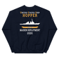 USS Hopper (DDG-70) 2000 MAIDEN DEPLOYMENT Unisex Sweatshirt – back view, navy