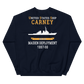 USS Carney (DDG-64) 1997-98 MAIDEN DEPLOYMENT Unisex Sweatshirt – back view, navy