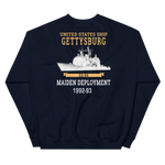 USS Gettysburg (CG-64) 1992-93 Maiden Deployment Sweatshirt – back view, navy