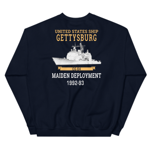 USS Gettysburg (CG-64) 1992-93 Maiden Deployment Sweatshirt