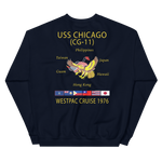 USS Chicago (CG-11) 1976 WESTPAC Cruise Sweatshirt – back view, navy