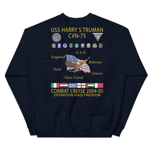 USS Harry S. Truman (CVN-75) 2004-05 Cruise Sweatshirt – back view, navy