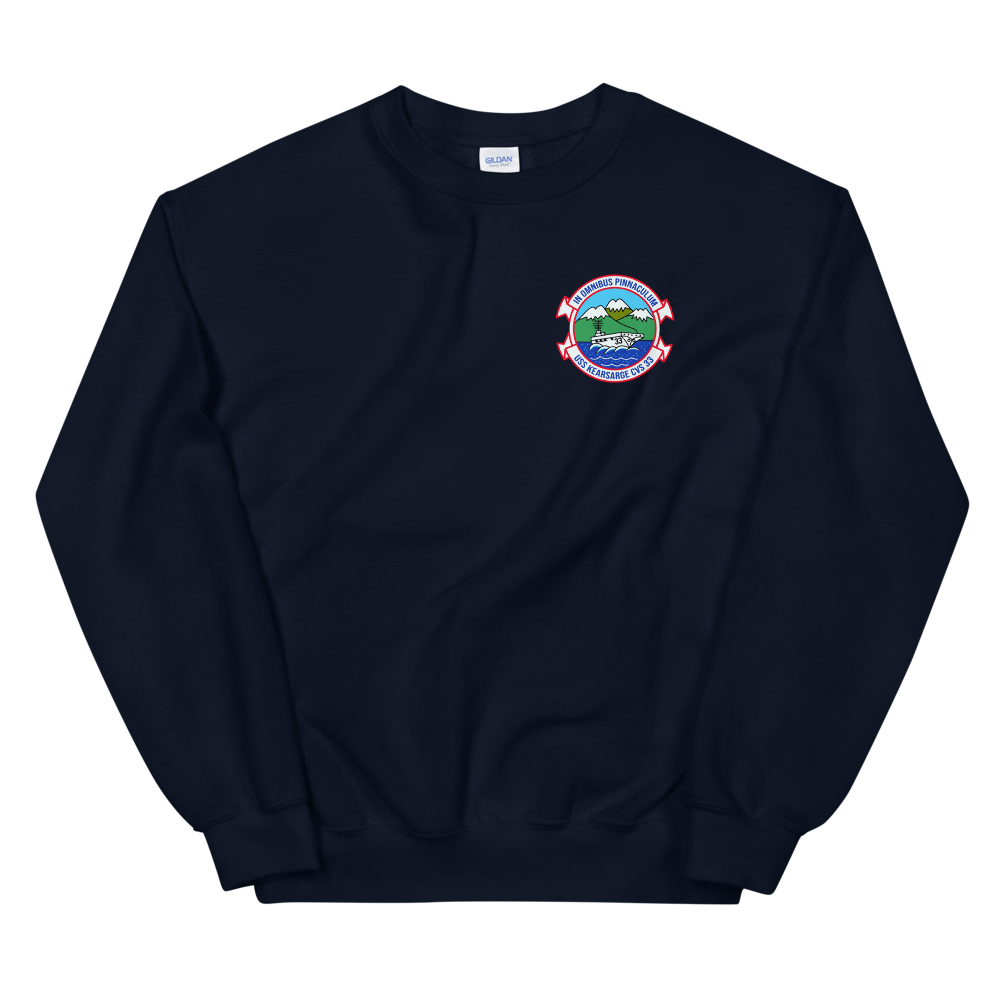 USS Kearsarge (CVS-33) Ship's Crest Sweatshirt – front view, navy