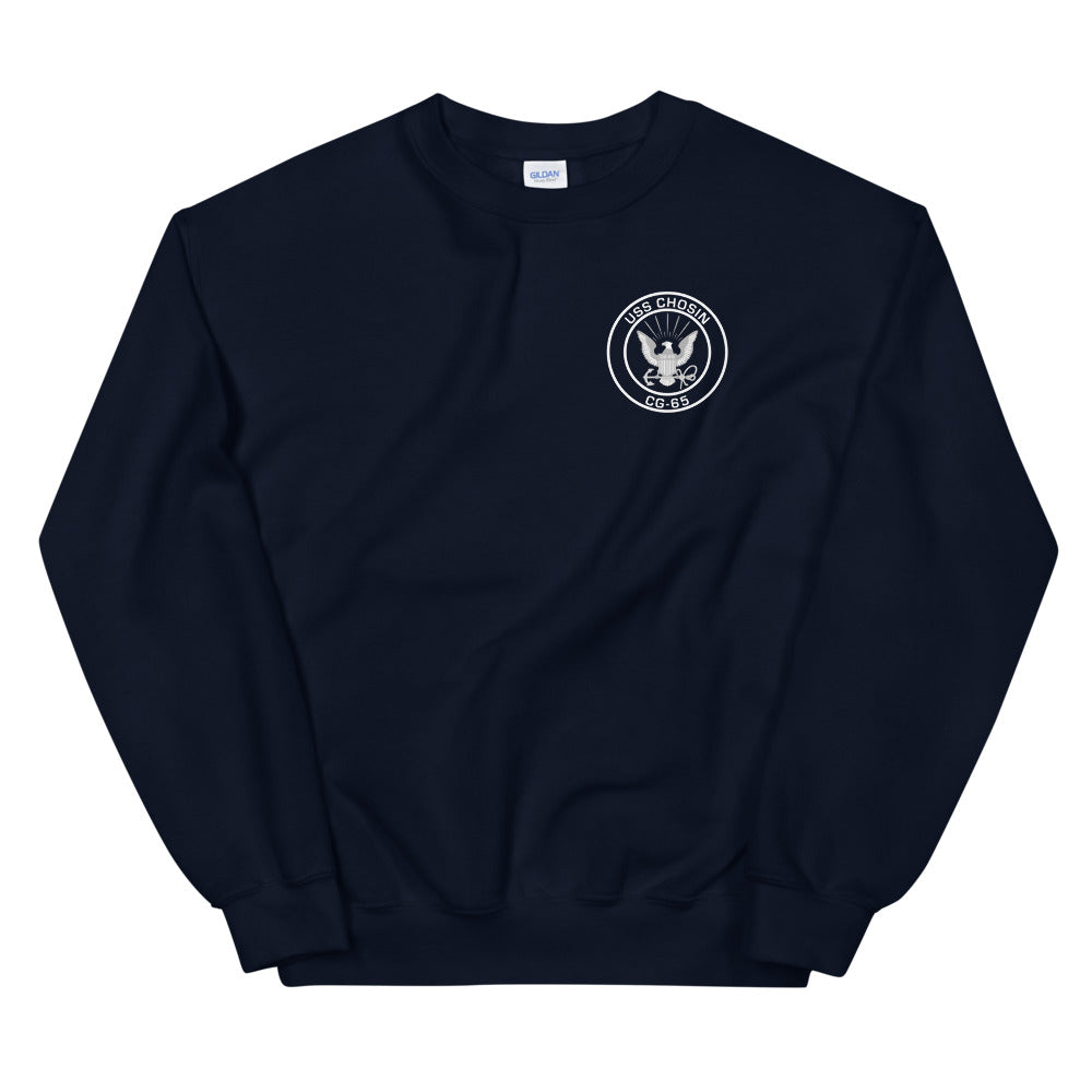 USS Chosin (CG-65) 1997 WESTPAC Unisex Sweatshirt – front view, navy