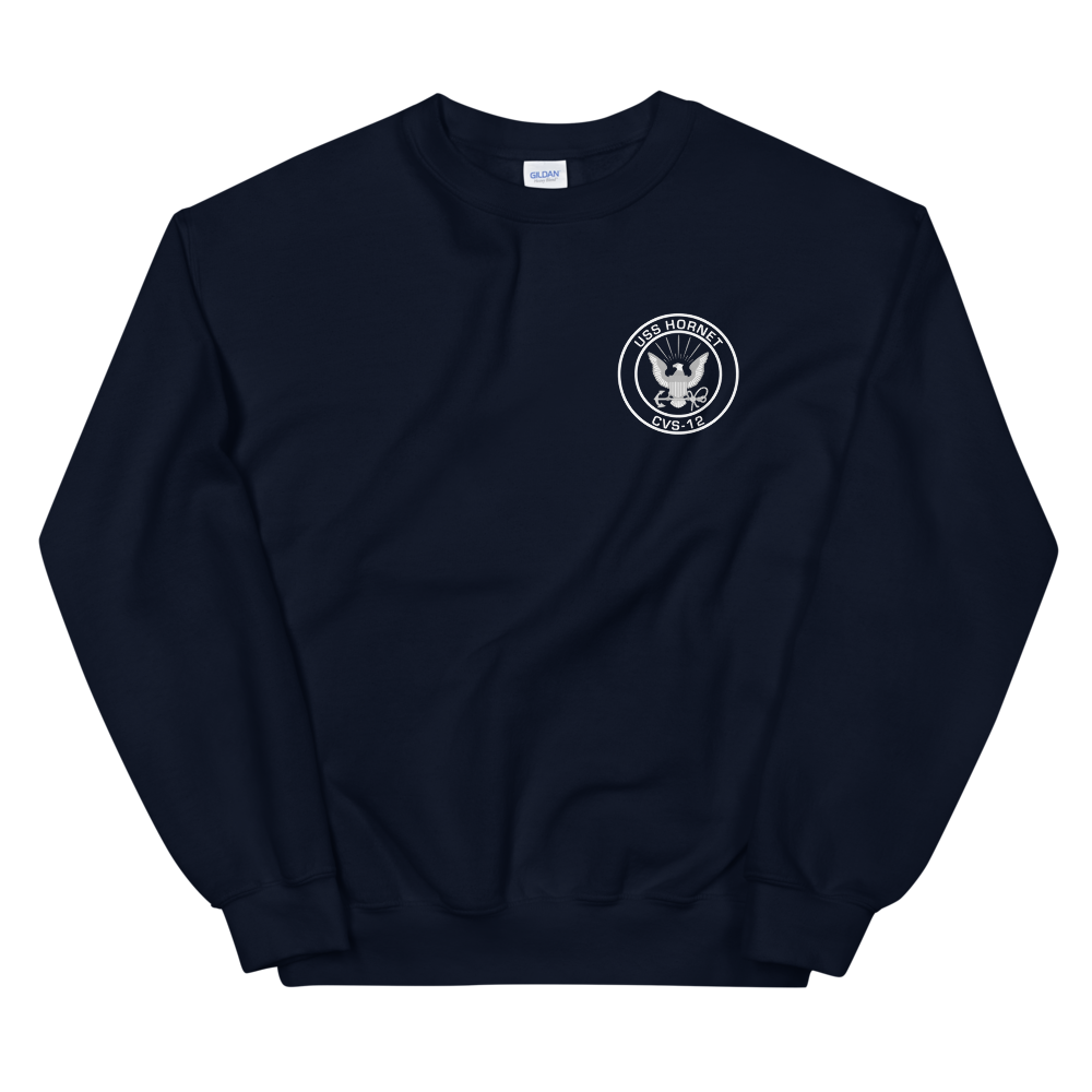 USS Hornet (CVS-12) 1960-61 WESTPAC Sweatshirt – front view, navy