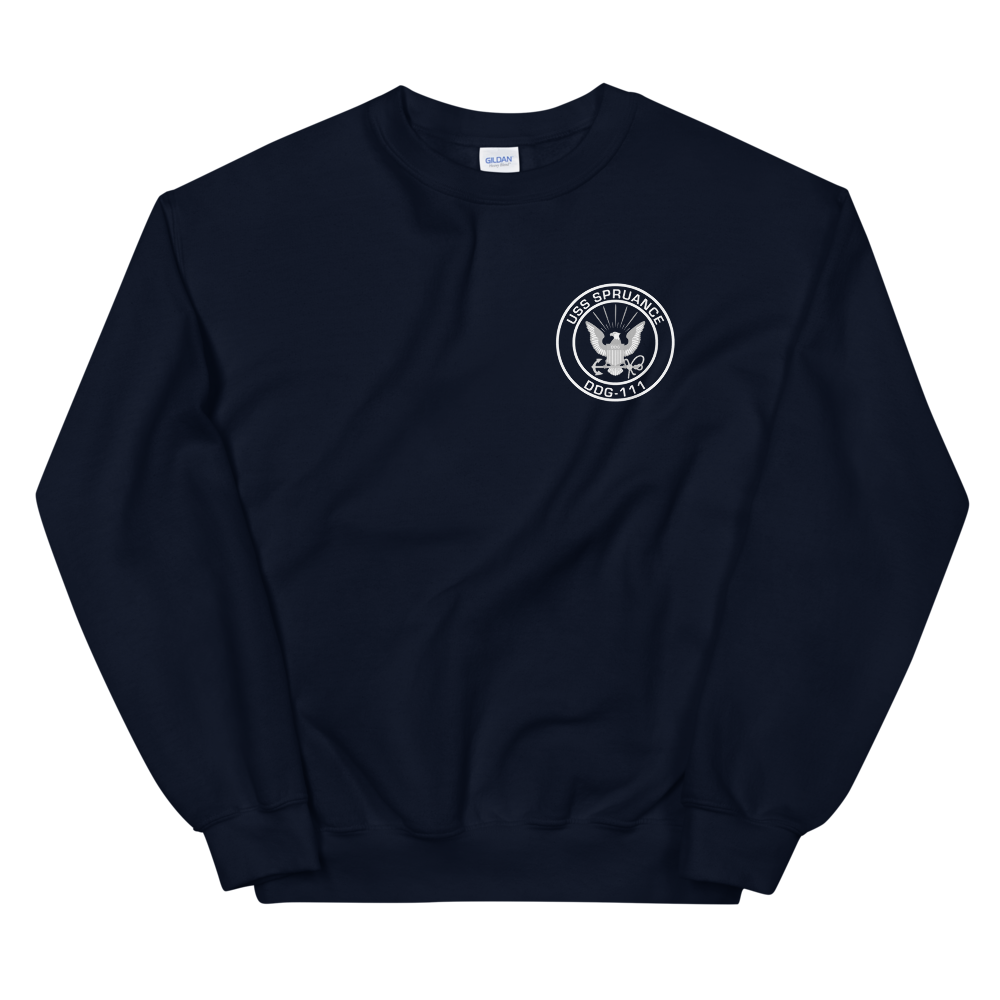 USS Spruance (DDG-111) 2012-13 MAIDEN DEPLOYMENT Unisex Sweatshirt – front view, navy