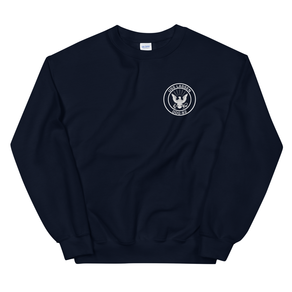 USS Lassen (DDG-82) 2003 MAIDEN DEPLOYMENT Unisex Sweatshirt – front view, navy