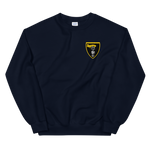 VFA-27 Royal Maces Squadron Crest Unisex Sweatshirt – front view, navy