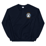 HSC-23 Wildcards Squadron Crest Unisex Sweatshirt – front view, navy