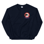 HM-15 Blackhawks Squadron Crest Unisex Sweatshirt – front view, navy
