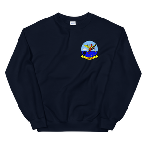 HM-14 The Vanguard Squadron Crest Unisex Sweatshirt – front view, navy