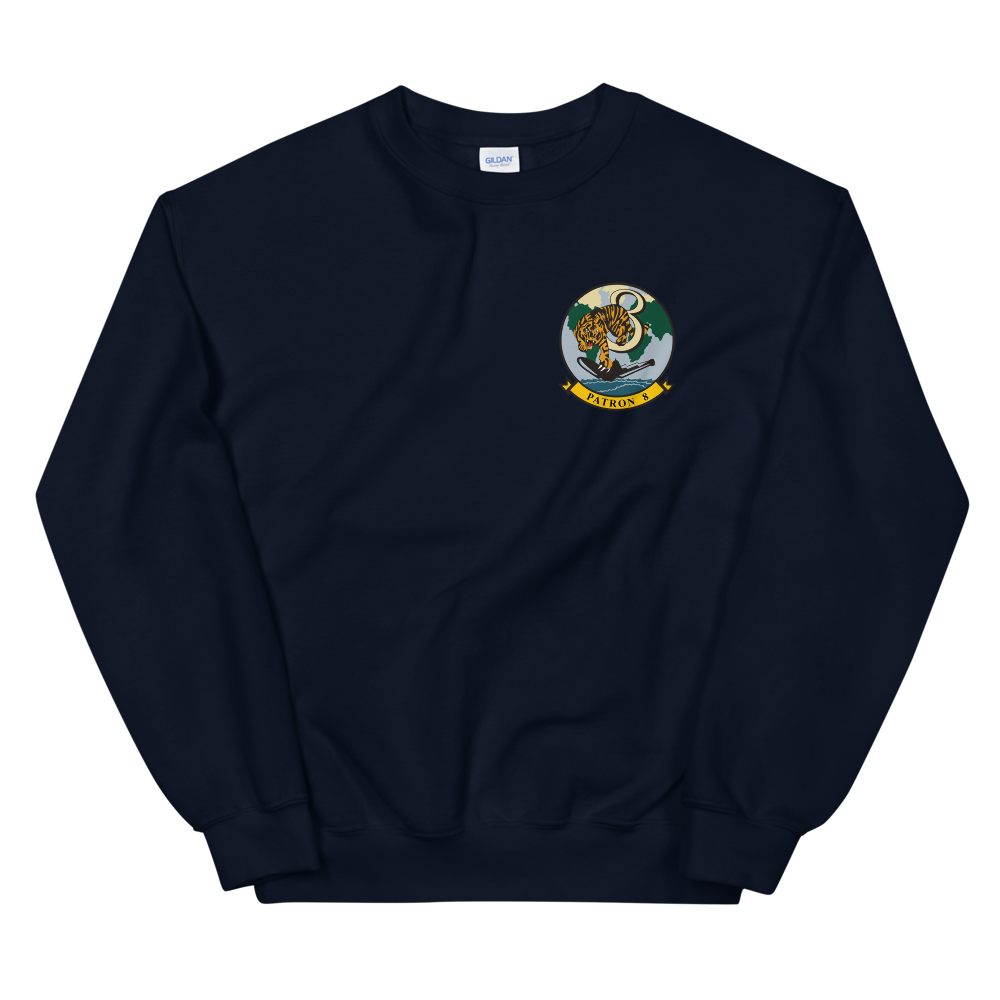 VP-8 Fighting Tigers Squadron Crest Sweatshirt – front view, navy