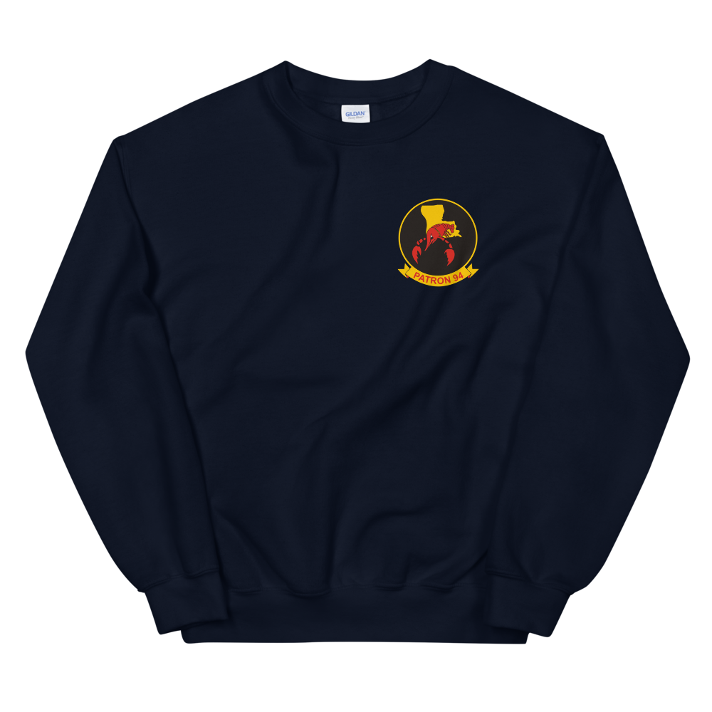 VP-94 Crawfisher's Squadron Crest Sweatshirt – front view, navy
