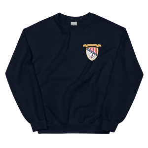 USS Chicago (CG-11) Ship's Crest Sweatshirt - Gold – front view, navy