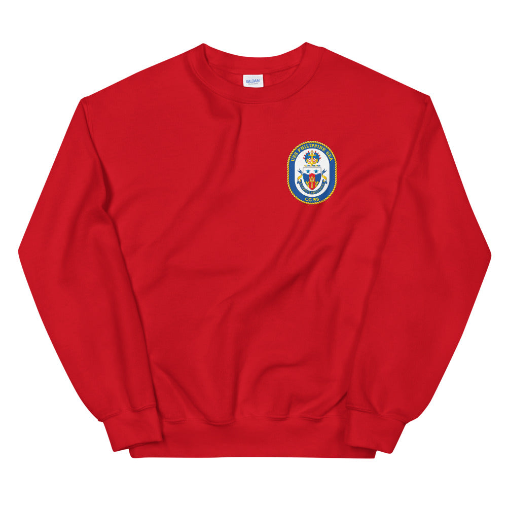 USS Philippine Sea (CG-58) Ship's Crest Sweatshirt – red