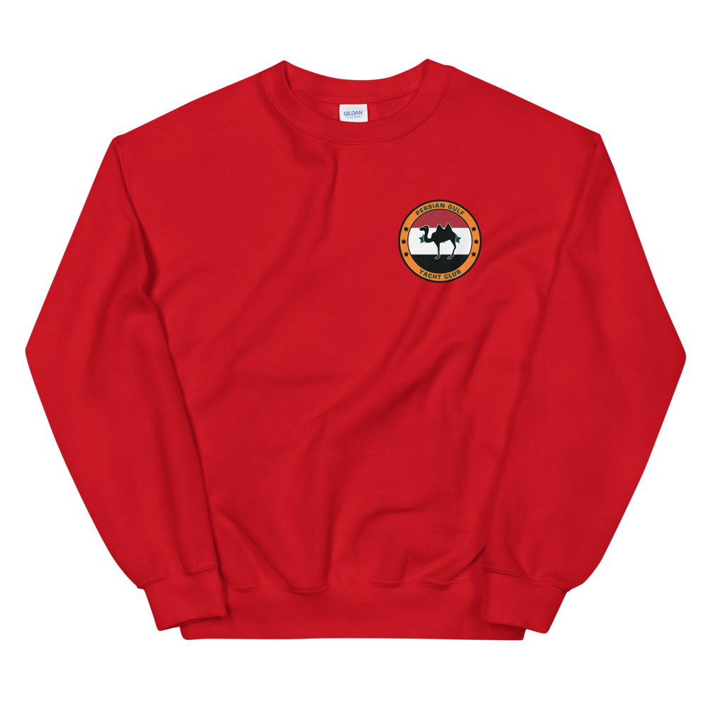 USS Midway (CV-41) 1979-80 Cruise Sweatshirt with Persian Gulf Yacht Club – red