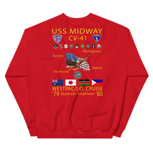 Load image into Gallery viewer, USS Midway (CV-41) 1979-80 Cruise Sweatshirt with Persian Gulf Yacht Club