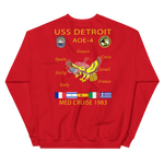 USS Detroit (AOE-4) 1983 Med Cruise Sweatshirt – back view, red