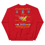 USS Austin (LPD-4) 2002-03 Cruise Sweatshirt – back view, red