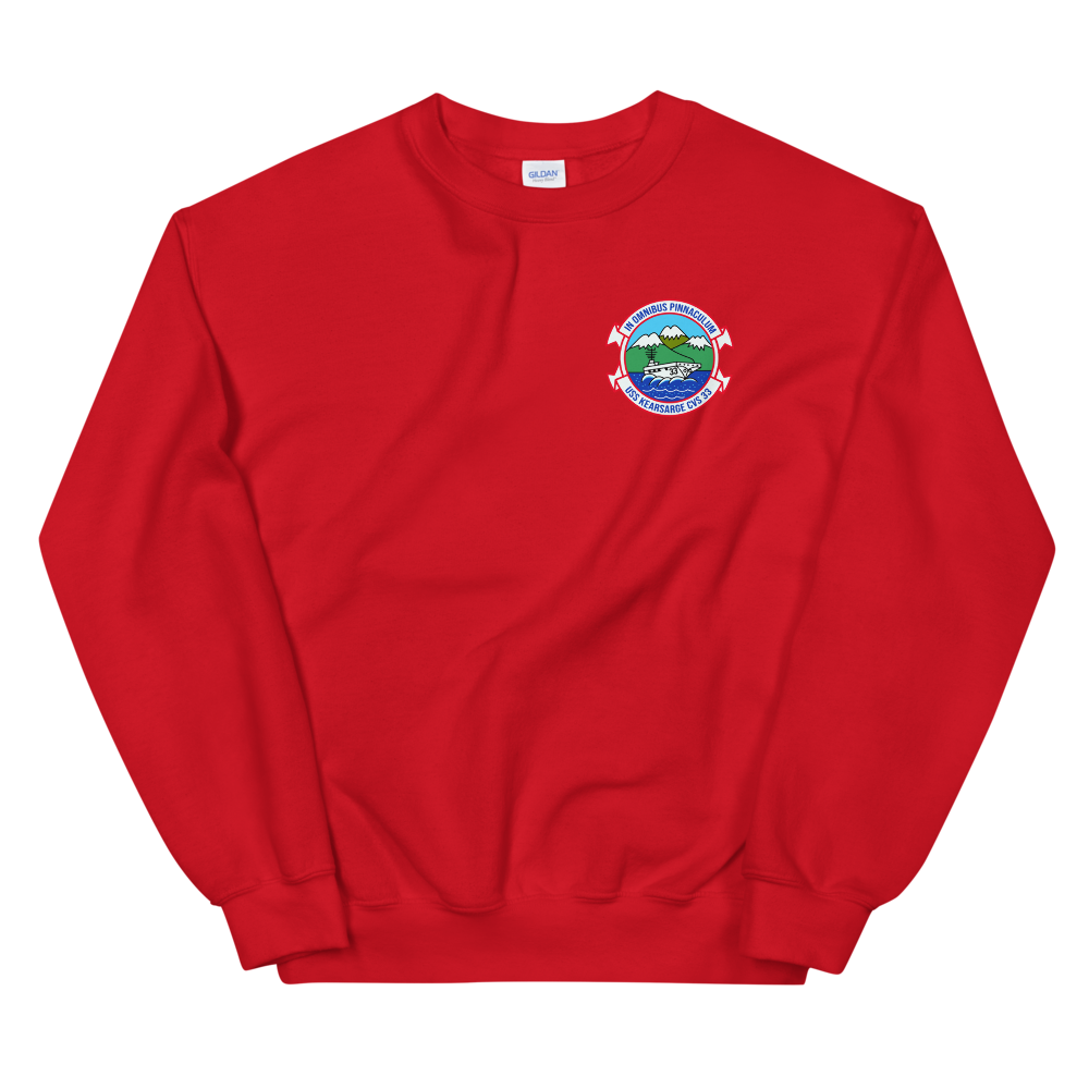 USS Kearsarge (CVS-33) Ship's Crest Sweatshirt – front view, red