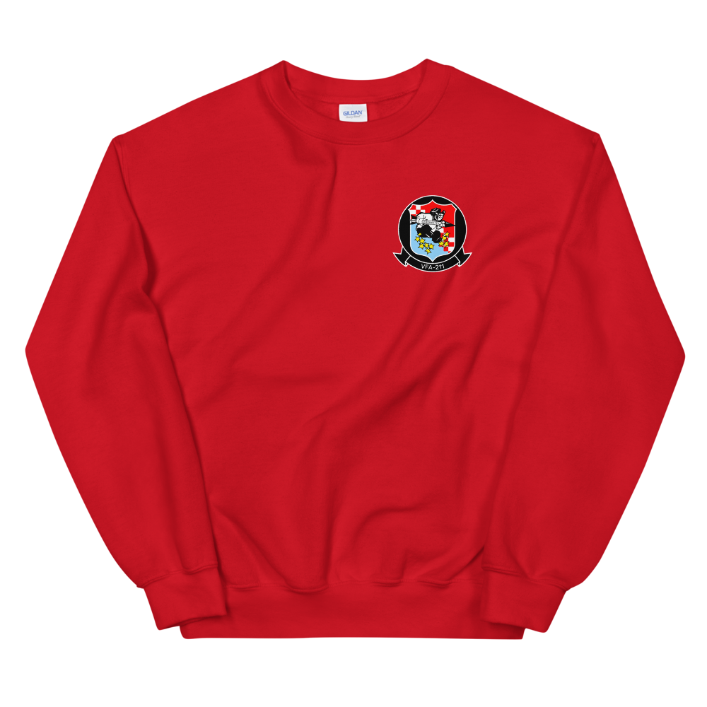 VFA-211 Checkmates Squadron Crest Unisex Sweatshirt – front view, red