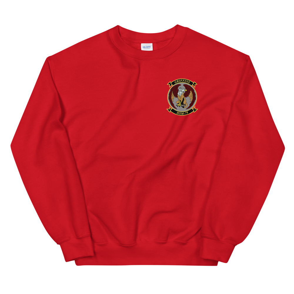 HSM-79 Griffins Squadron Crest Unisex Sweatshirt – front view, red
