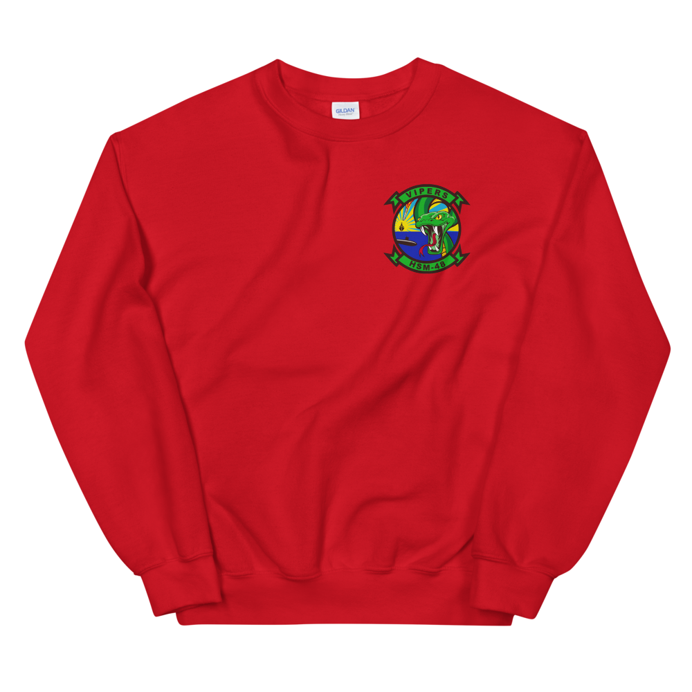 HSM-48 Vipers Squadron Crest Unisex Sweatshirt – front view, red