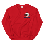 HM-15 Blackhawks Squadron Crest Unisex Sweatshirt – front view, red