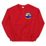 HM-14 The Vanguard Squadron Crest Unisex Sweatshirt – front view, red