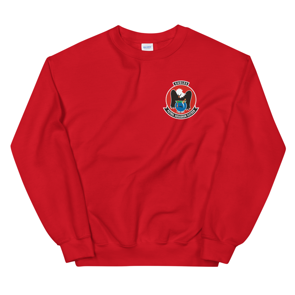 VP-16 Eagles Squadron Crest Sweatshirt – front view, red